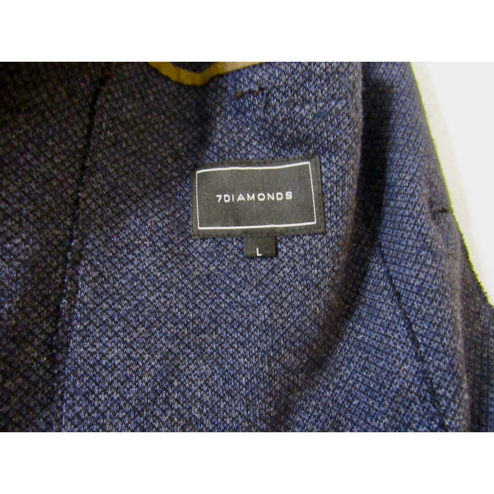 7 Diamonds Mannix Blue Cotton Blend Birdseye Patch Pocket Soft Shoulder Blazer L - Picture 13 of 15